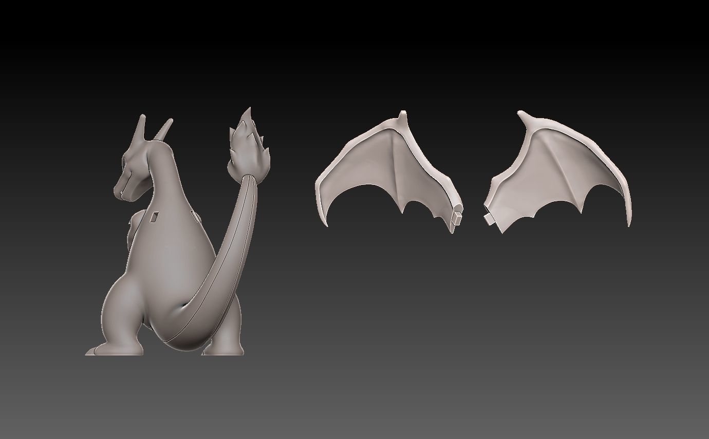 Pokemon charmander evolution pack 3D print model_7