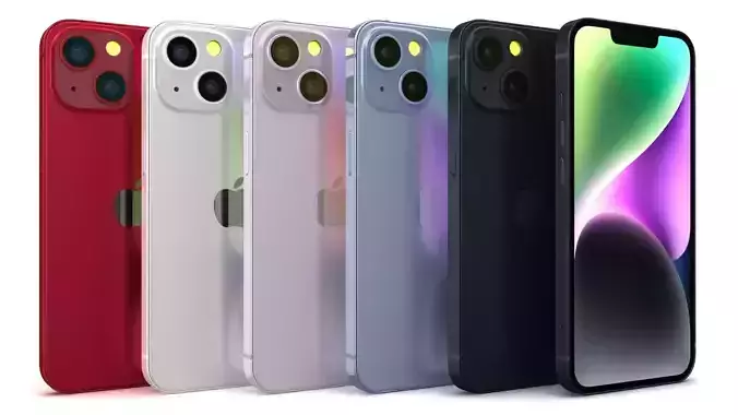 Apple iPhone 14 All Color Low-poly 3D model