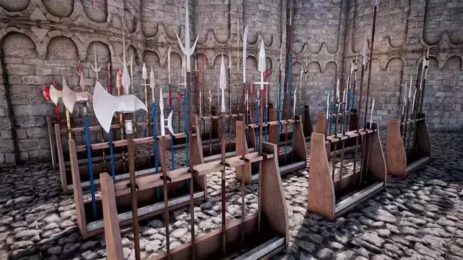 Spears And Lances  98 Variations Low-poly 3D model