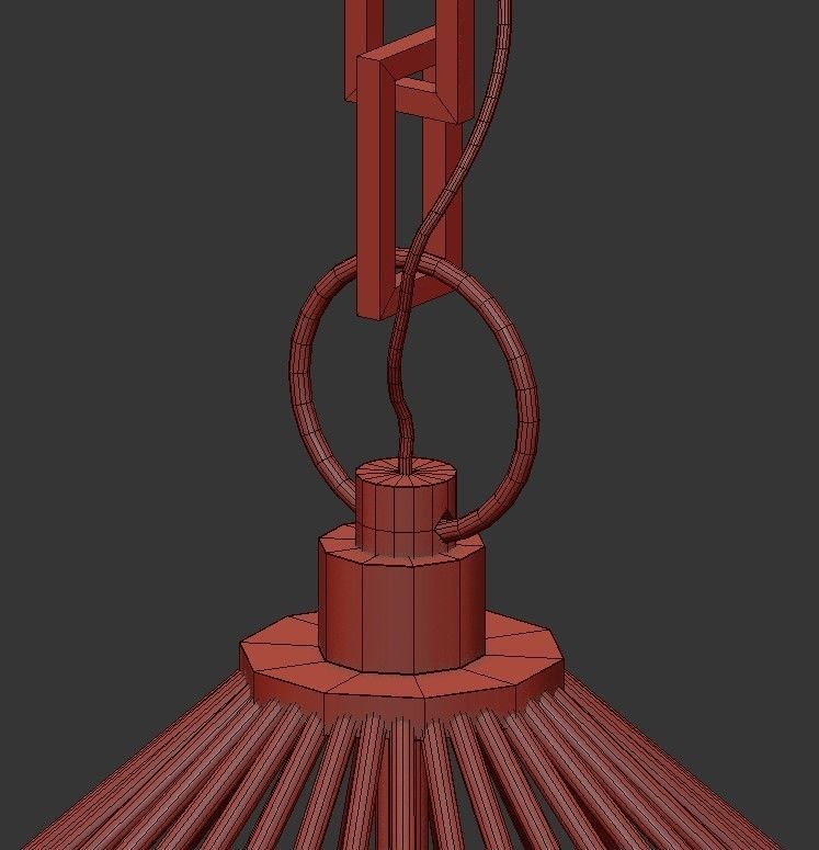 Rega 3 pendant light in iron cage 3D model_2