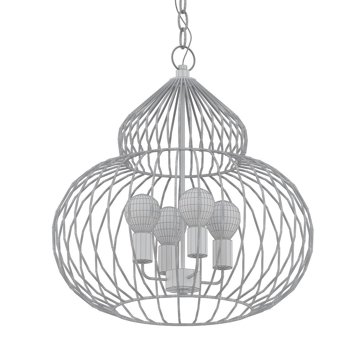 Rega 3 pendant light in iron cage 3D model_4
