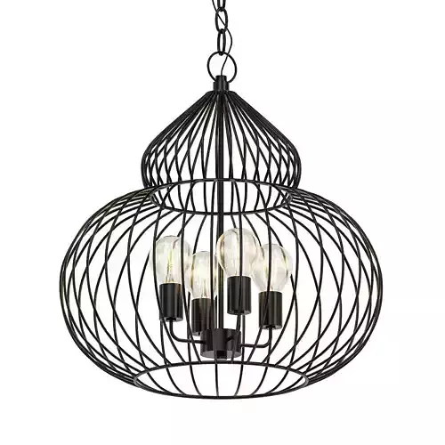 Rega 3 pendant light in iron cage