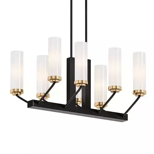 Modern 8 six light chandelier gold