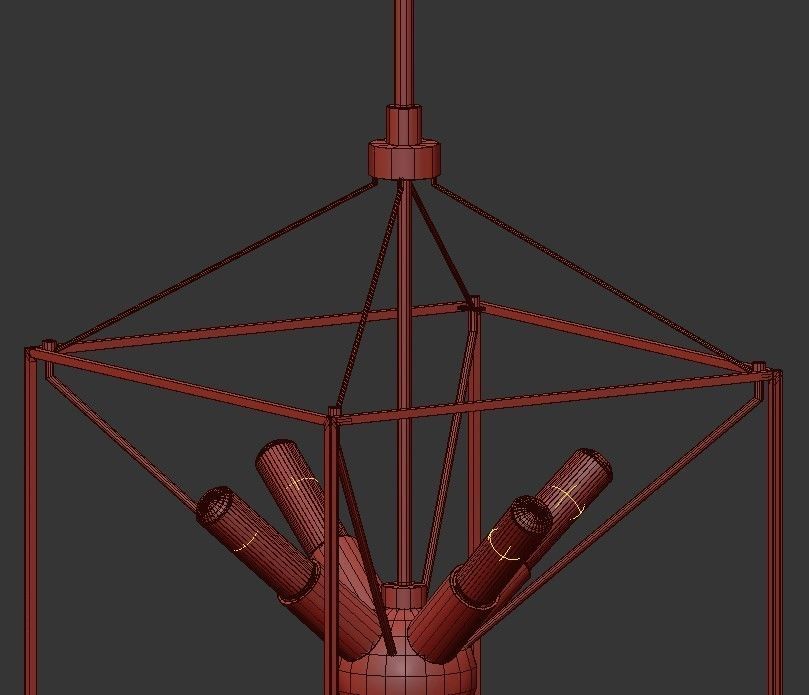 Artika pendant light in brass 3D model_2