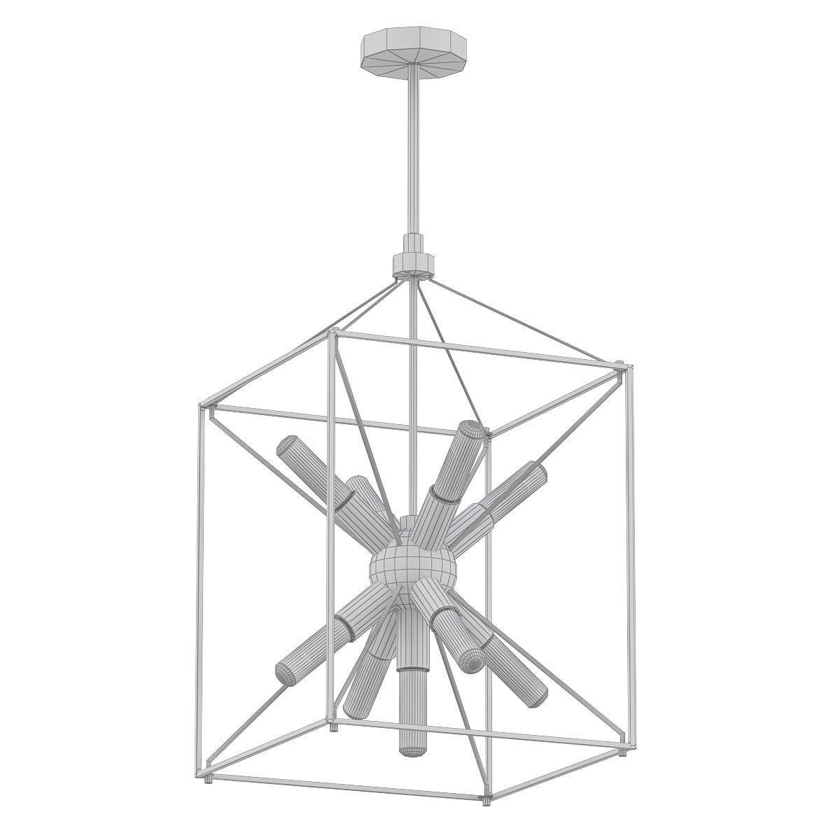 Artika pendant light in brass 3D model_4