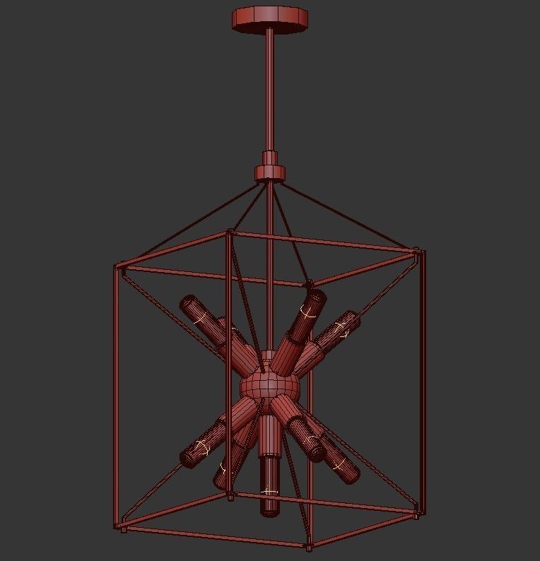 Artika pendant light in brass 3D model_1