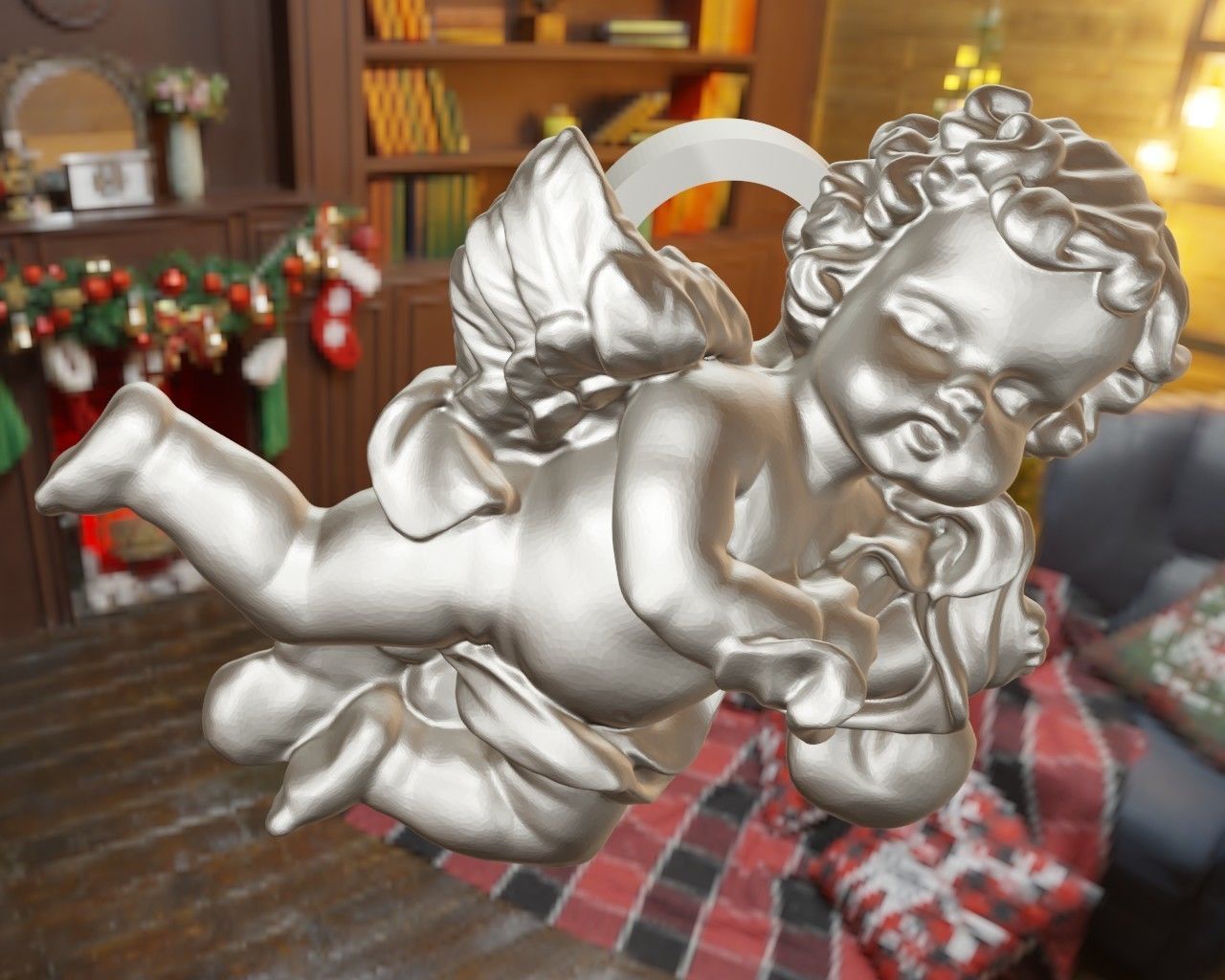 Ange ornement decoration pour sapin 3D print model_1