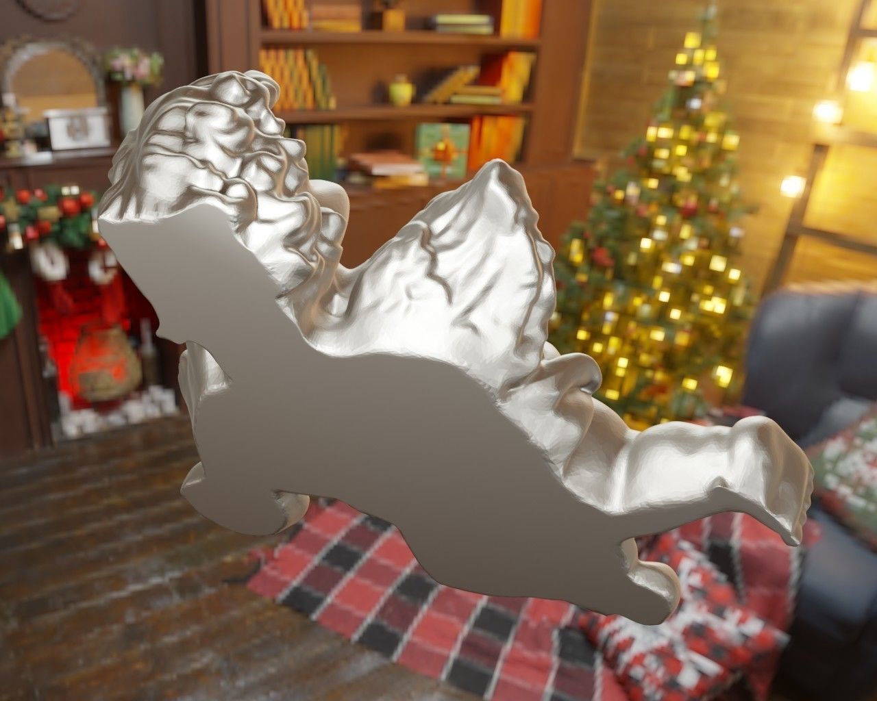 Ange ornement decoration pour sapin 3D print model_3