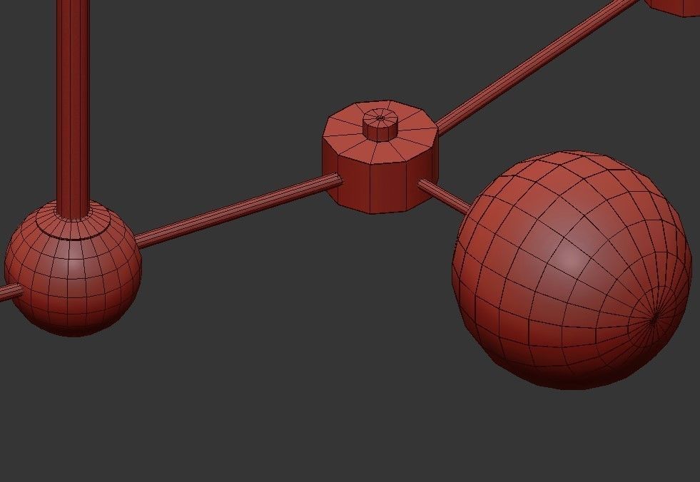 Grote chandelier - clear glass globes 3D model_2