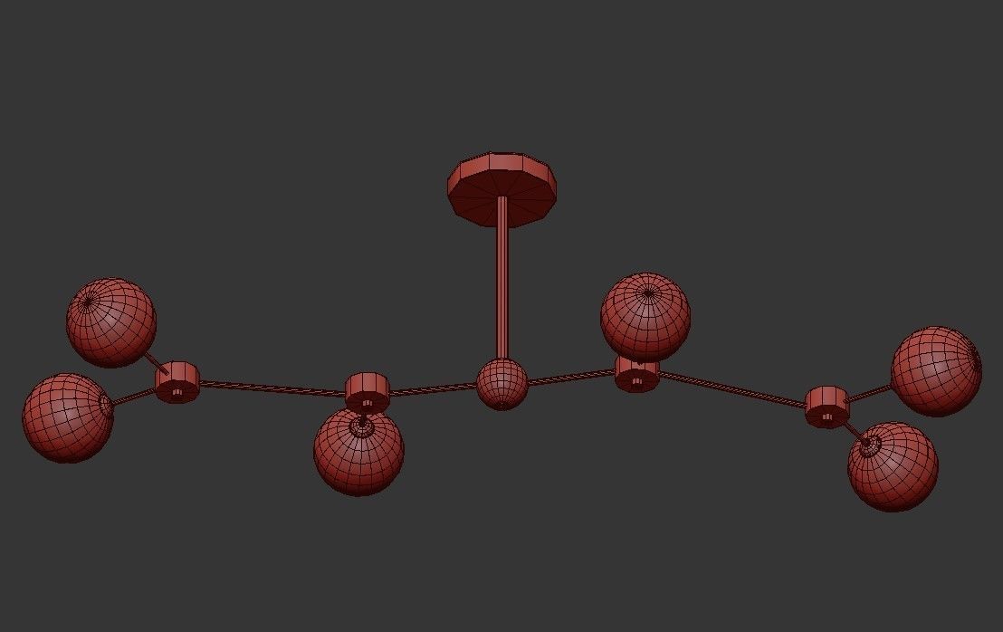 Grote chandelier - clear glass globes 3D model_1