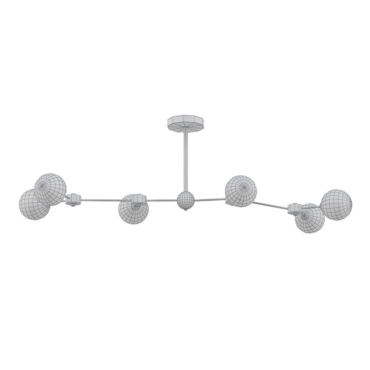 Grote chandelier - clear glass globes 3D model_4