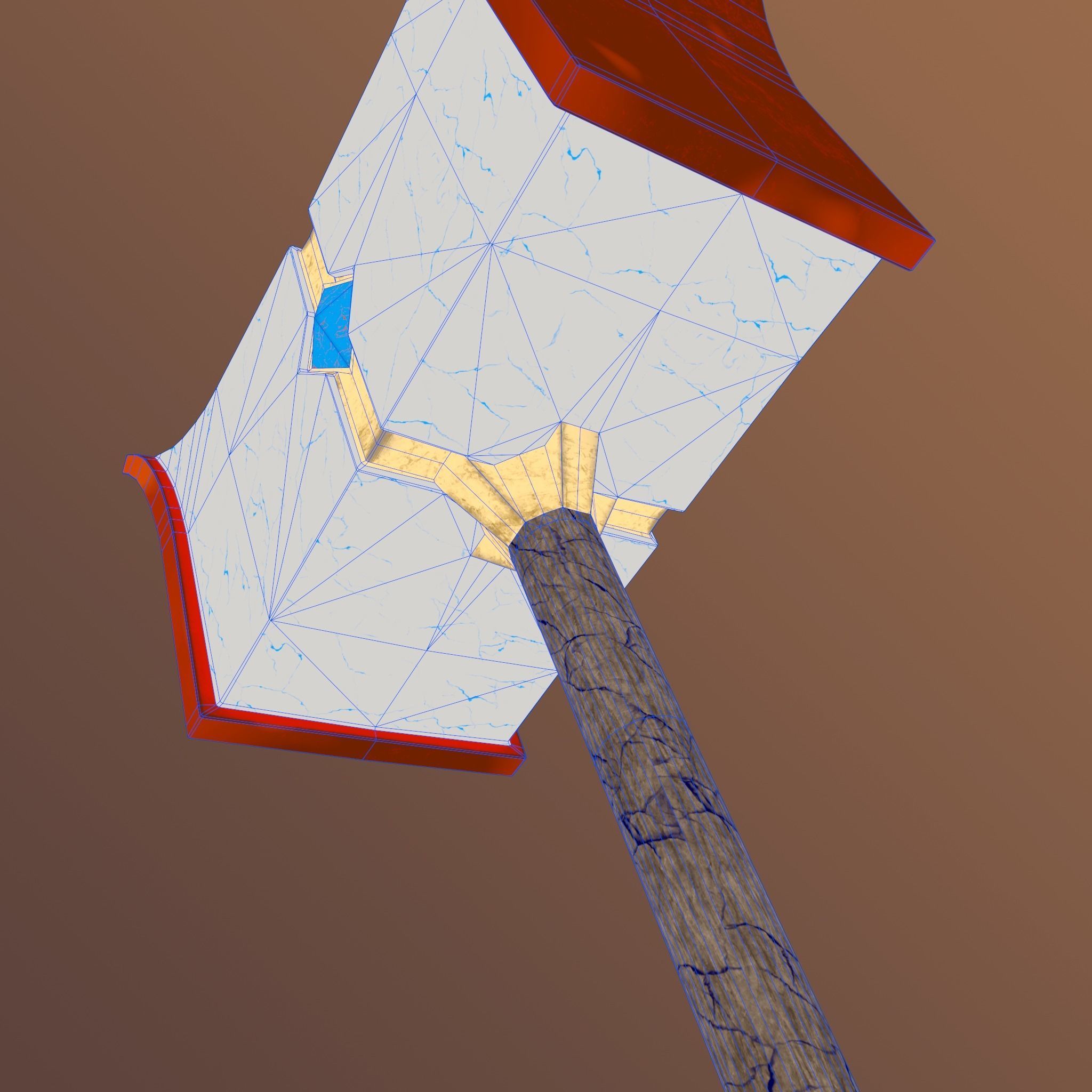 Two-Handed Hammer Low-poly 3D model_13