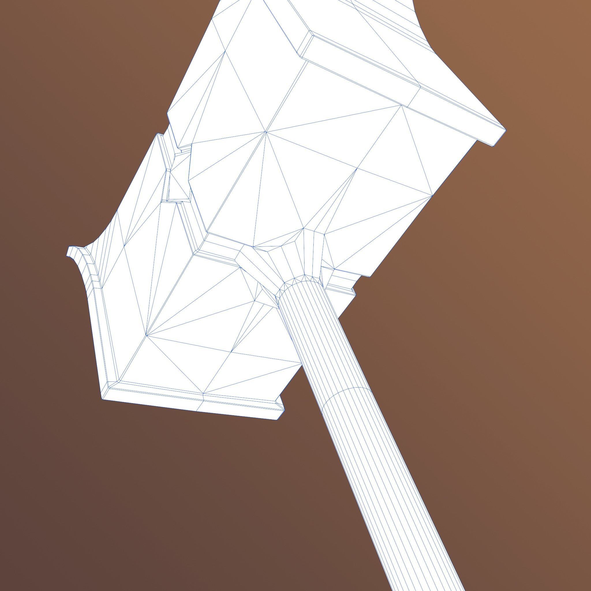 Two-Handed Hammer Low-poly 3D model_10