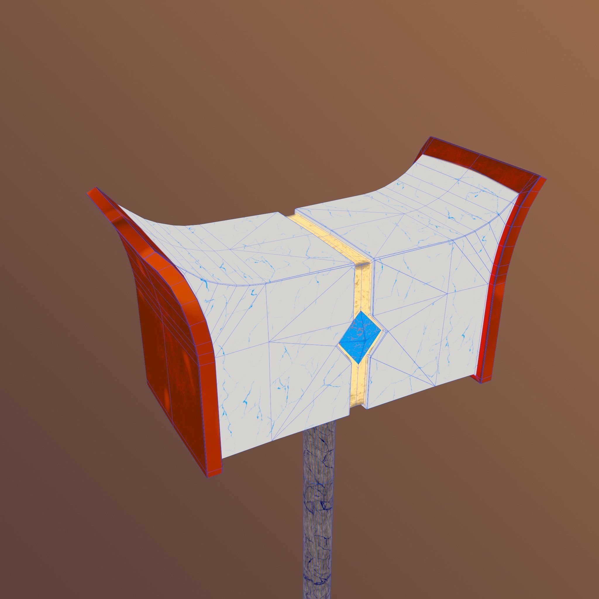 Two-Handed Hammer Low-poly 3D model_12