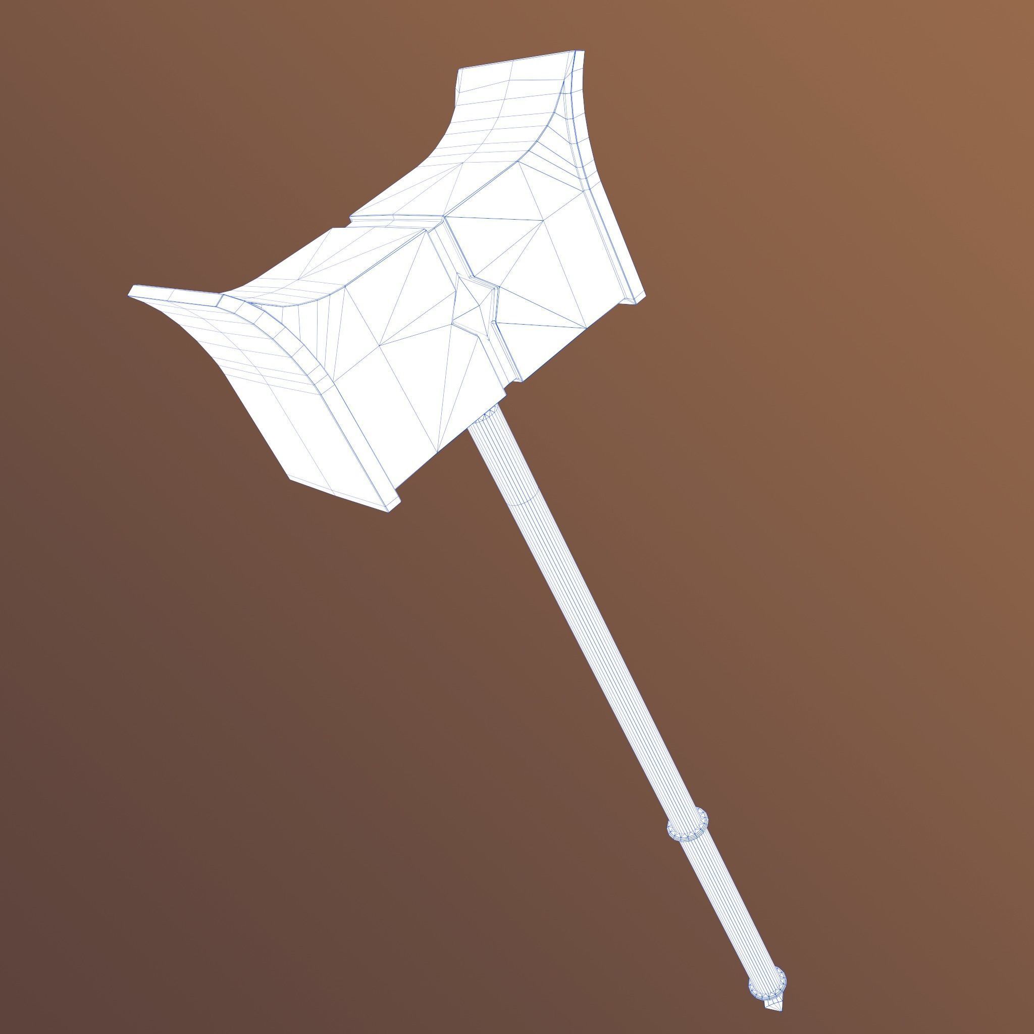 Two-Handed Hammer Low-poly 3D model_9