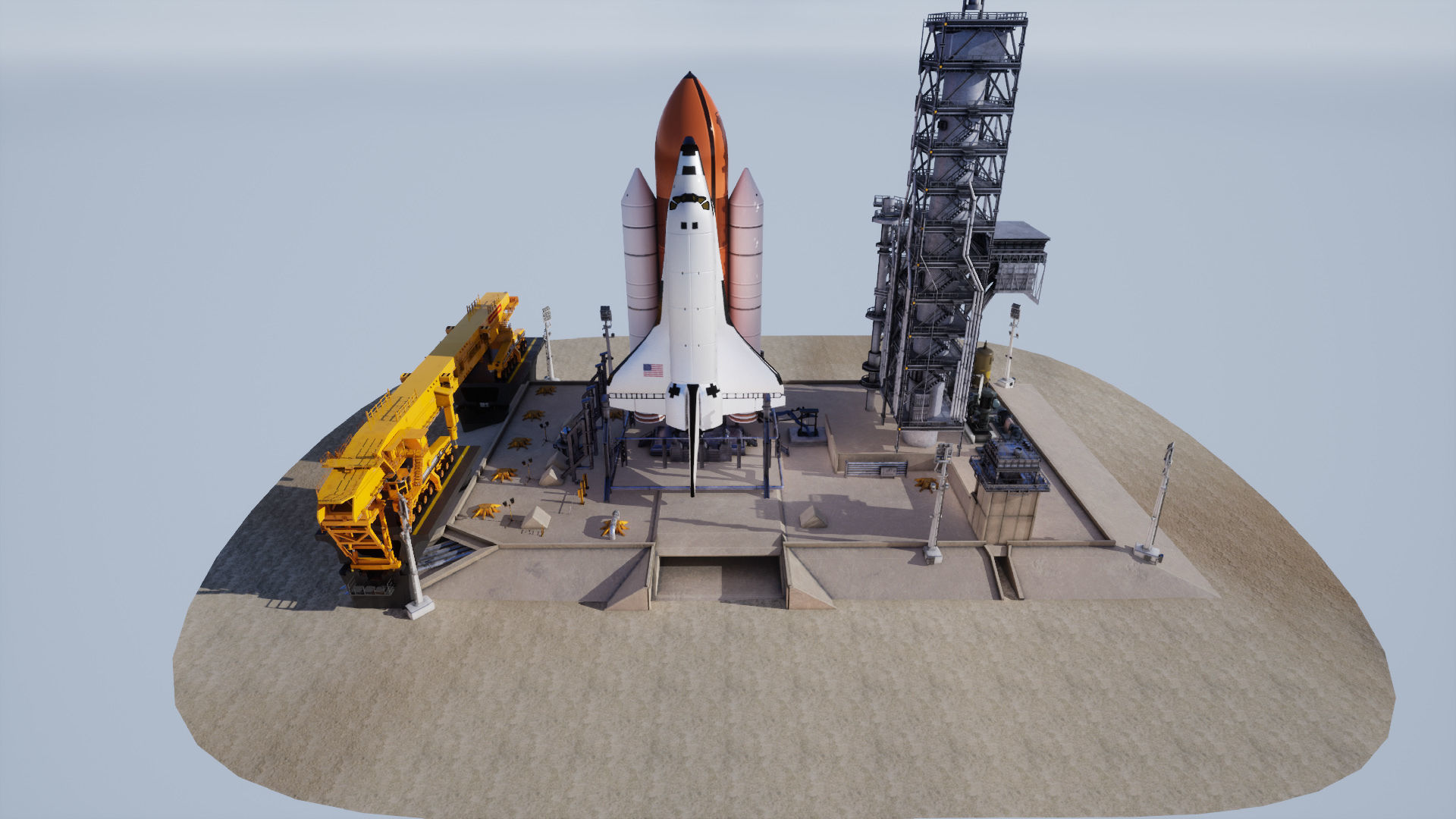 Space Shuttle Launch  Realistic Environment Low-poly 3D model_7