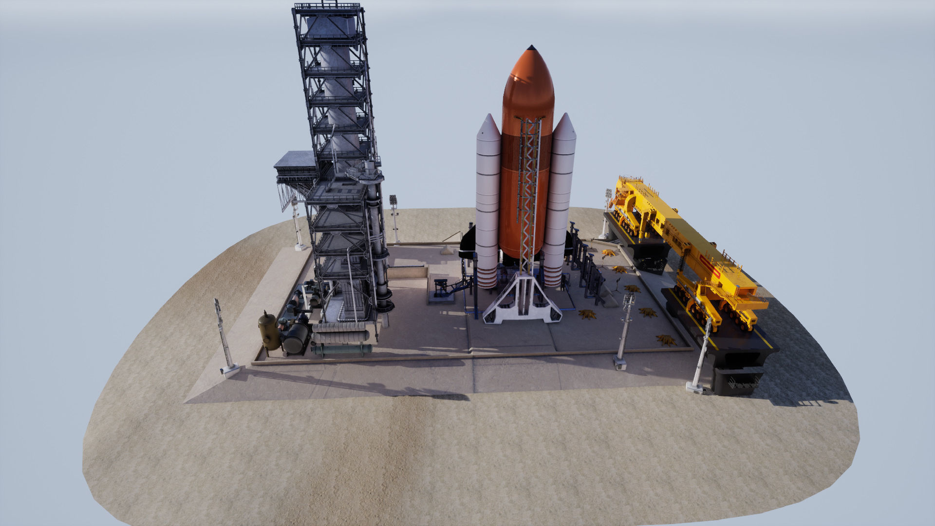 Space Shuttle Launch  Realistic Environment Low-poly 3D model_3