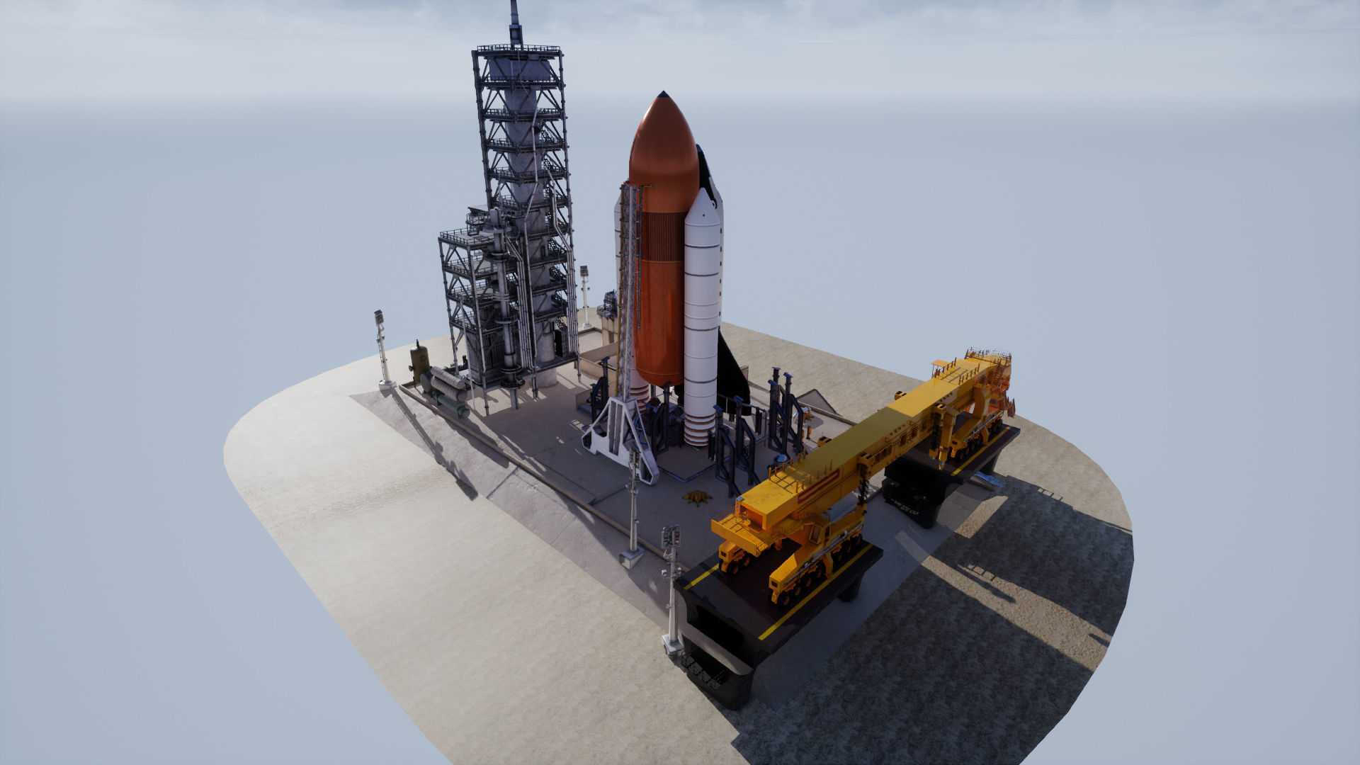 Space Shuttle Launch  Realistic Environment Low-poly 3D model_2