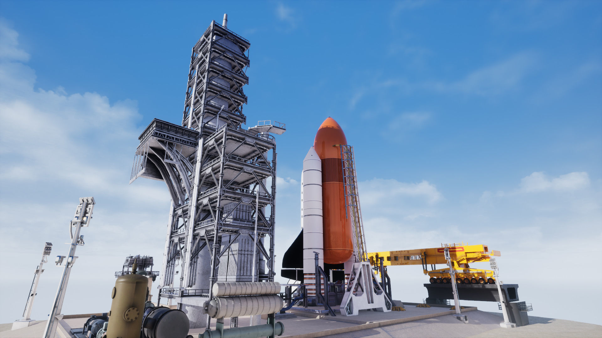 Space Shuttle Launch  Realistic Environment Low-poly 3D model_12