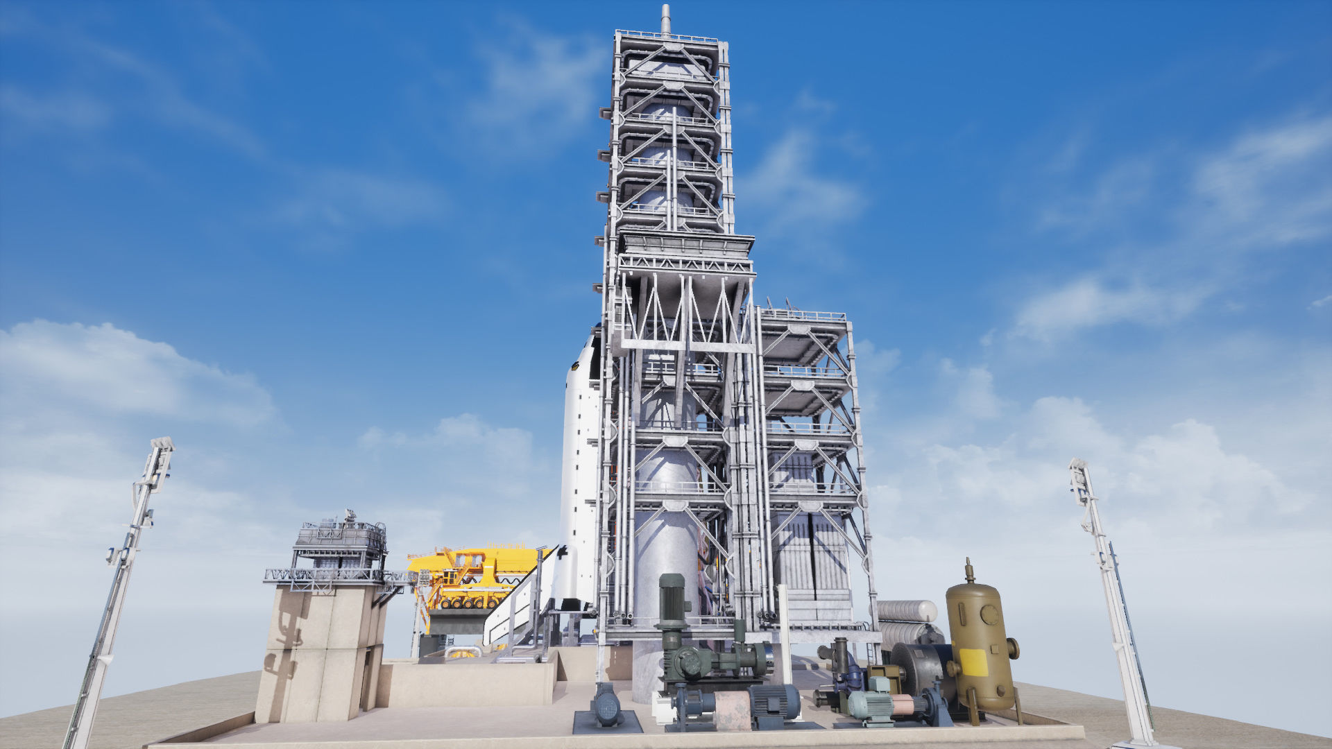 Space Shuttle Launch  Realistic Environment Low-poly 3D model_13