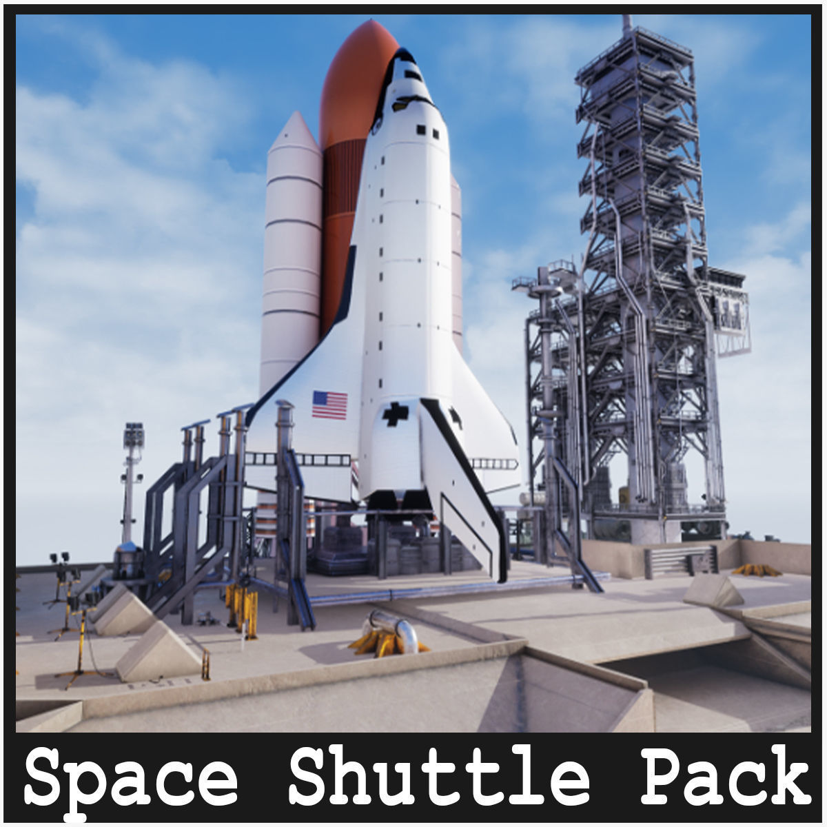 Space Shuttle Launch  Realistic Environment Low-poly 3D model_18
