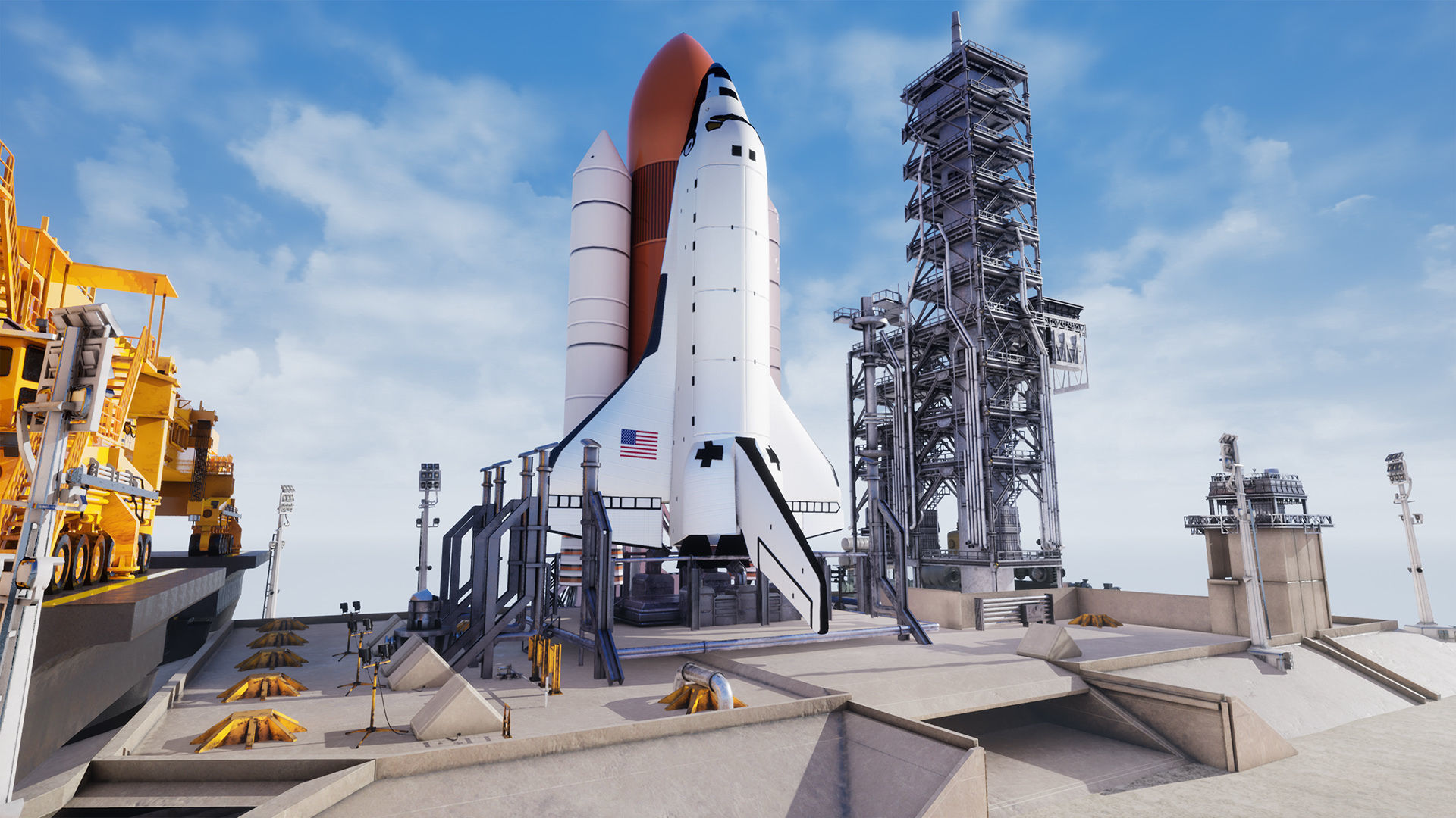 Space Shuttle Launch  Realistic Environment Low-poly 3D model_17