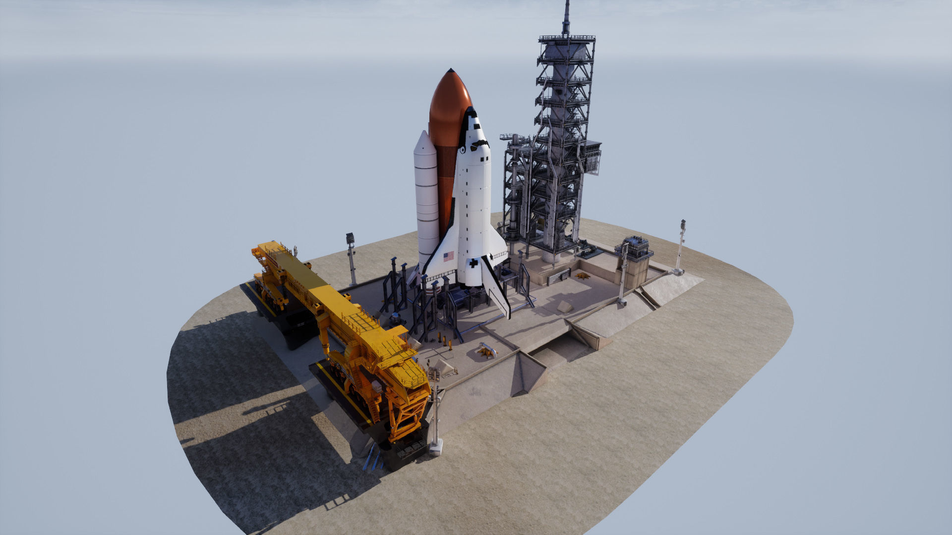 Space Shuttle Launch  Realistic Environment Low-poly 3D model_8