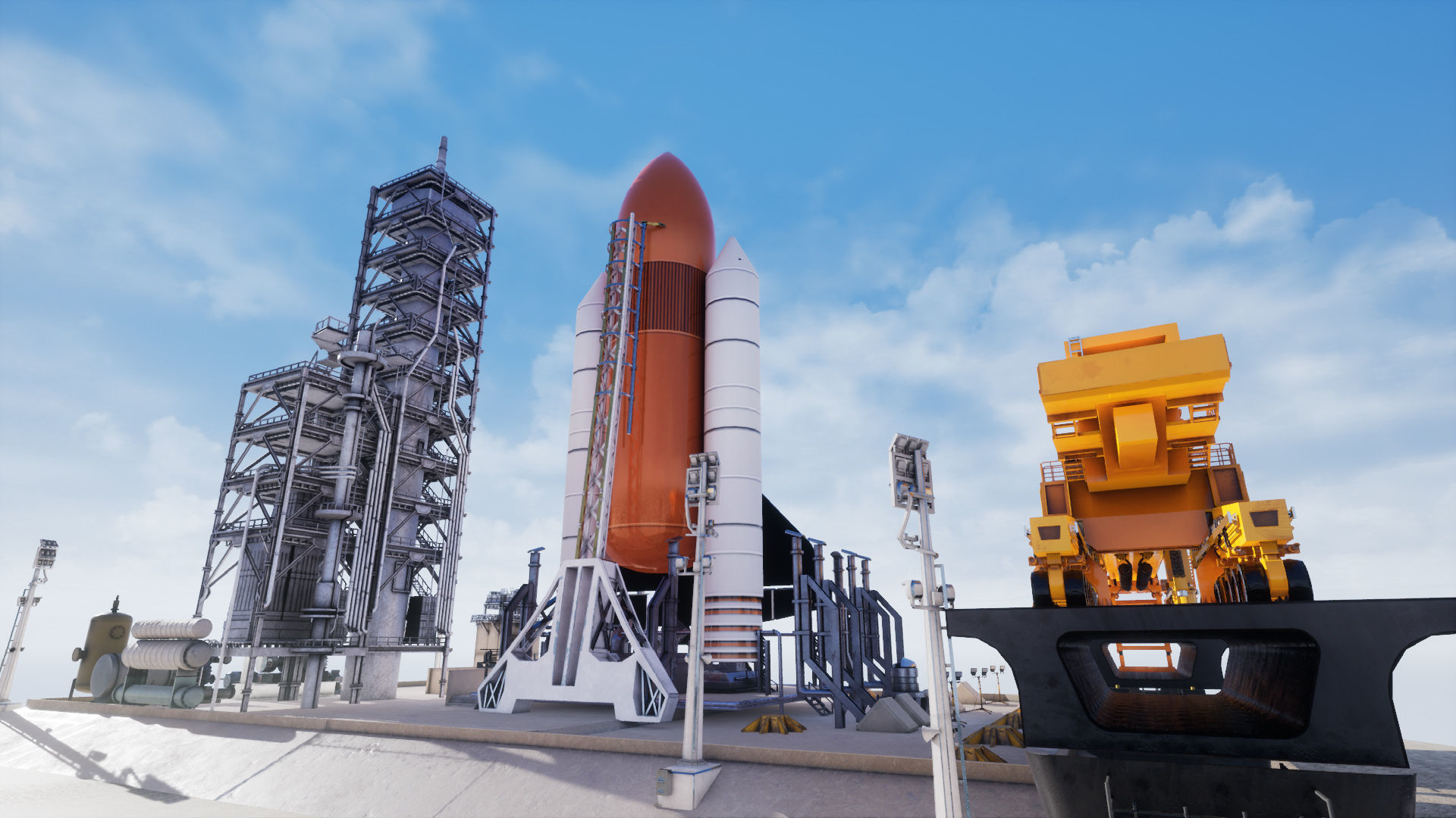Space Shuttle Launch  Realistic Environment Low-poly 3D model_10