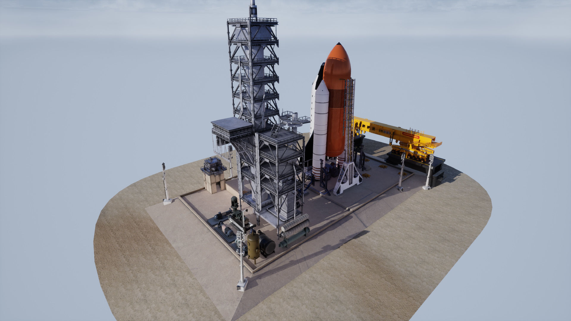 Space Shuttle Launch  Realistic Environment Low-poly 3D model_4