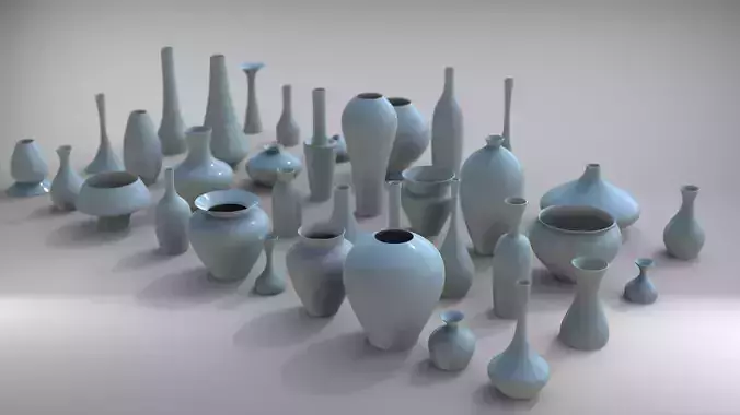 Vases Collection  Decorative Arts 3D model 37 pcs
