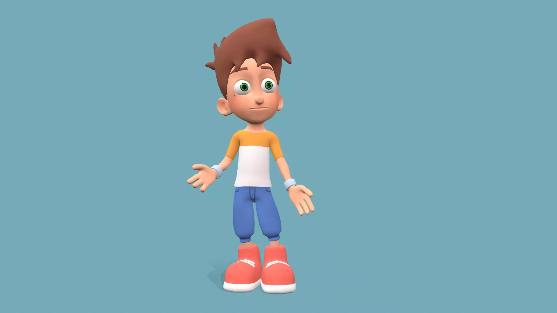 Boy Low Poly 3D model PBR and Hand paint Free low-poly 3D model