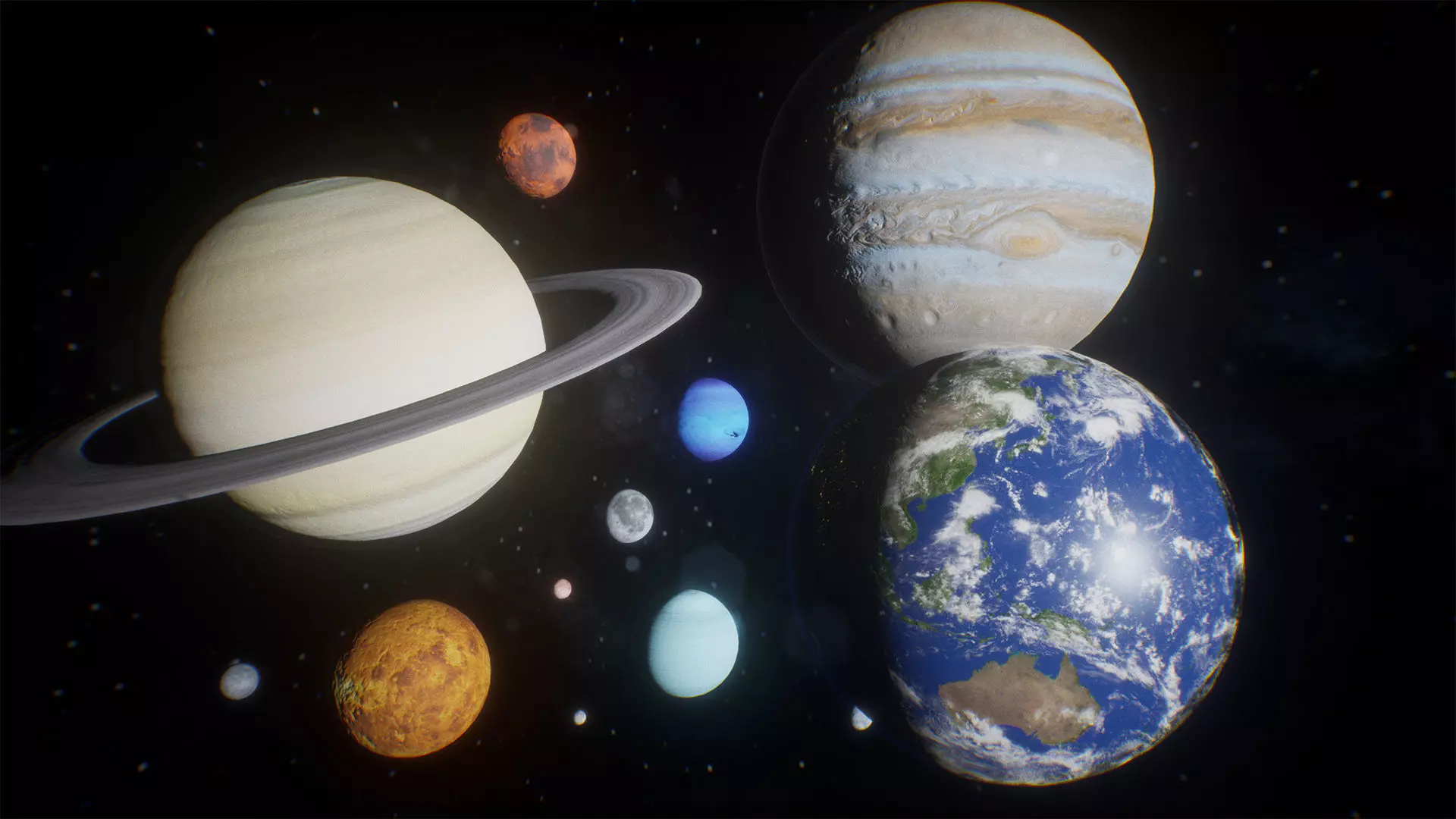 Solar System Planets  15 Assets Low-poly 3D model_0