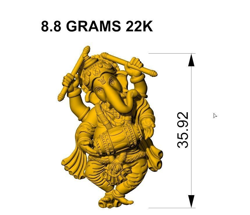 VINAYAGAR PENDENT 3D print model_7