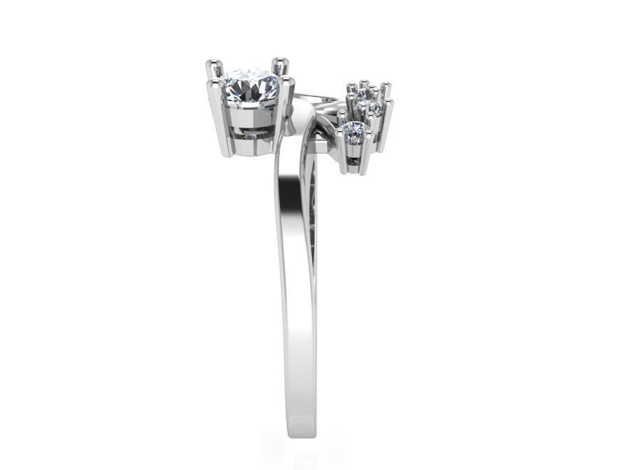 Opened flower diamond ring 2290 3D print model 3D print model_3