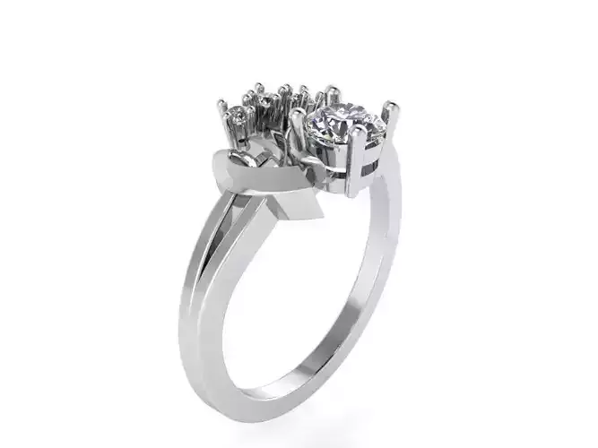 Opened flower diamond ring 2290 3D print model
