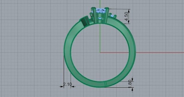 Opened flower diamond ring 2290 3D print model 3D print model_6
