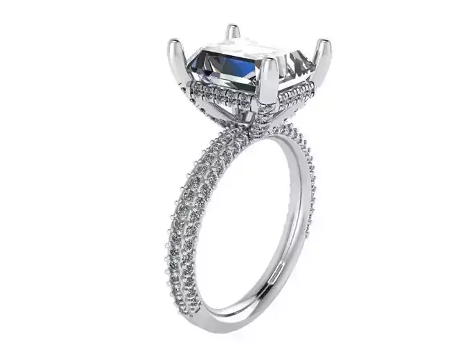 Big square diamond ring 2294 3D print model 