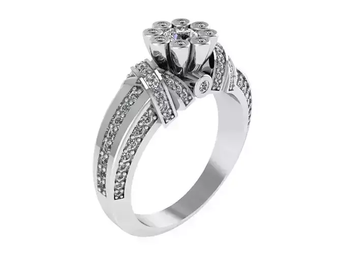 Round Diamond Ornamental Ring 2295 3D print model 