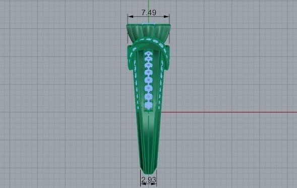 Round Diamond Ornamental Ring 2295 3D print model  3D print model_7
