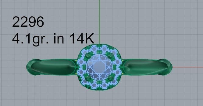 Yellow textured diamond ring 2296 3D print model  3D print model_4