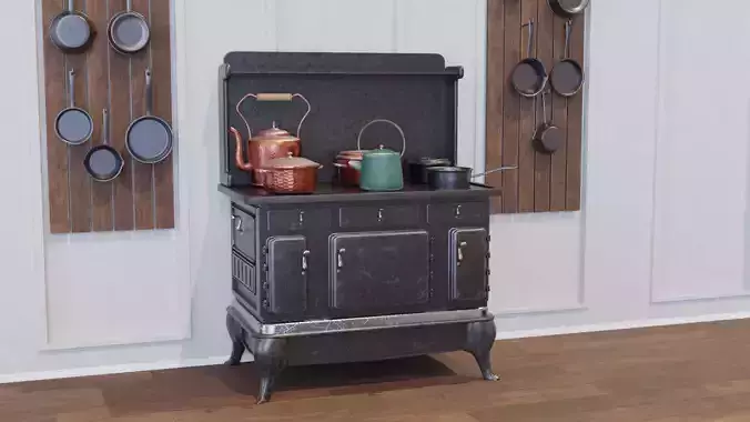 Retro Cast iron Cookware 3D model