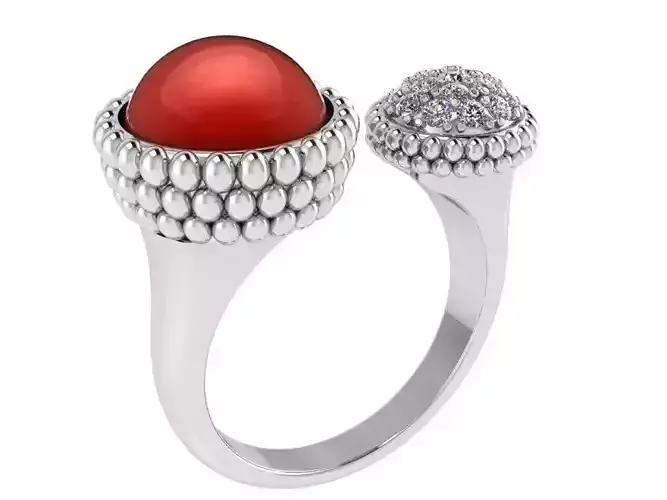 Opal round diamond ring 2297 3D print model 