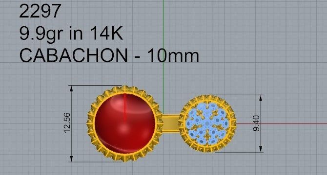 Opal round diamond ring 2297 3D print model 3D print model_4