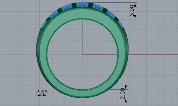 Engraved Band Ring 2300 3D print model 3D print model_6