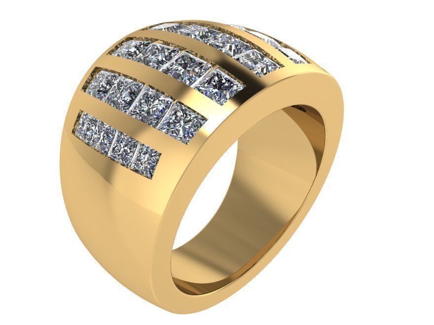 Engraved Band Ring 2300 3D print model 3D print model_1