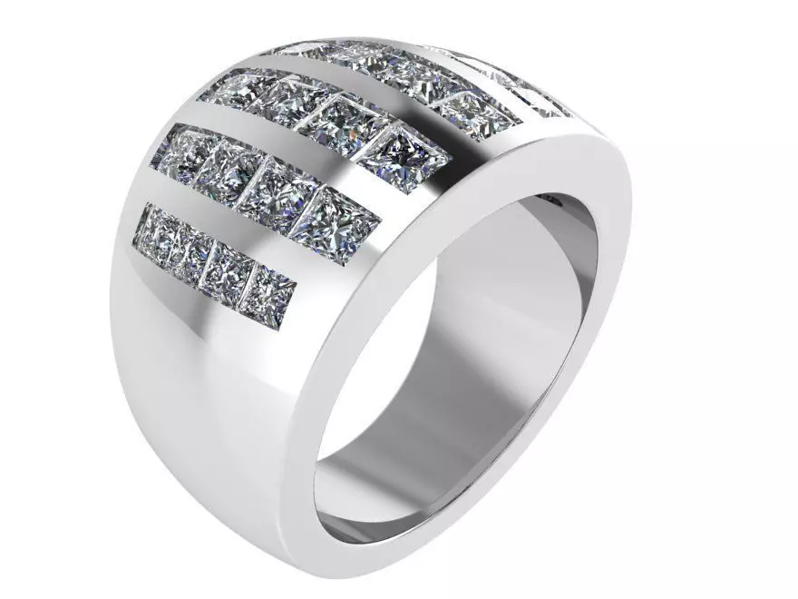 Engraved Band Ring 2300 3D print model 3D print model_0