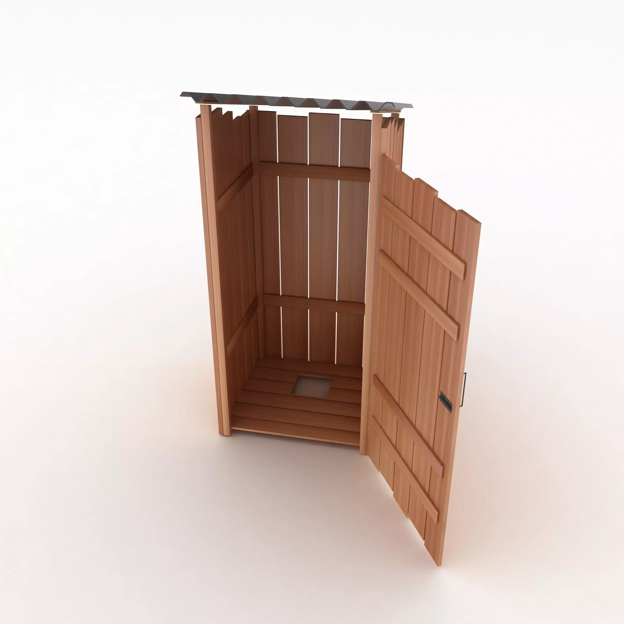 Wooden Outdoor Toilet 3D model