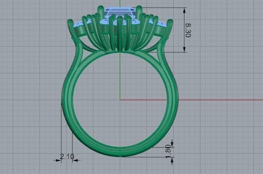 Marquise Cut Emerald Halo Diamond Ring 2301 3D print model  3D print model_6