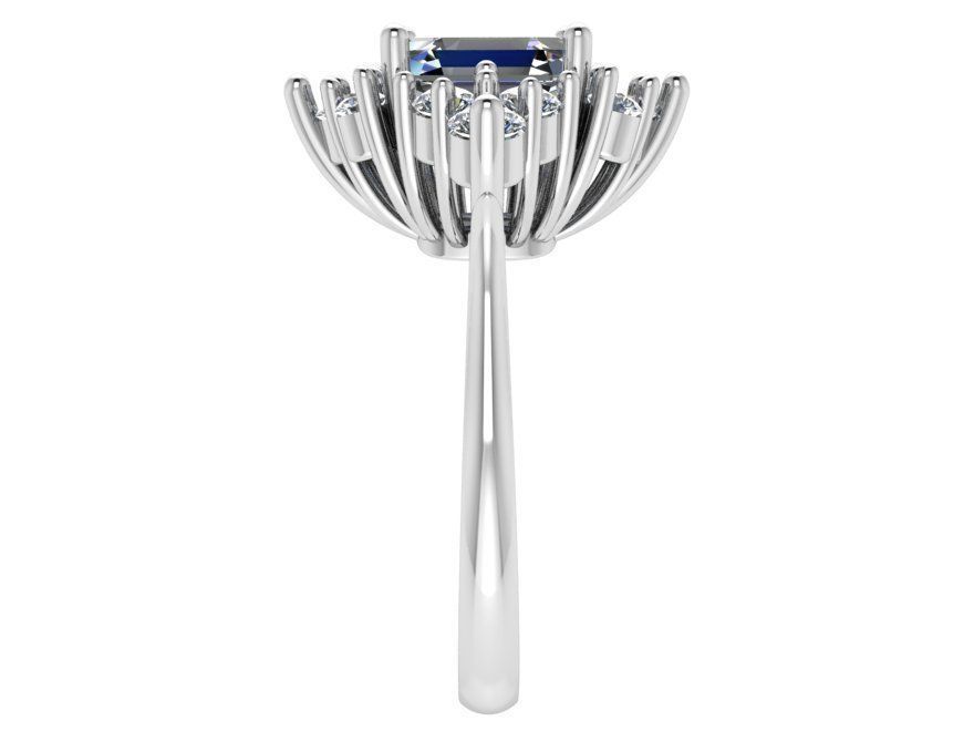 Marquise Cut Emerald Halo Diamond Ring 2301 3D print model  3D print model_3