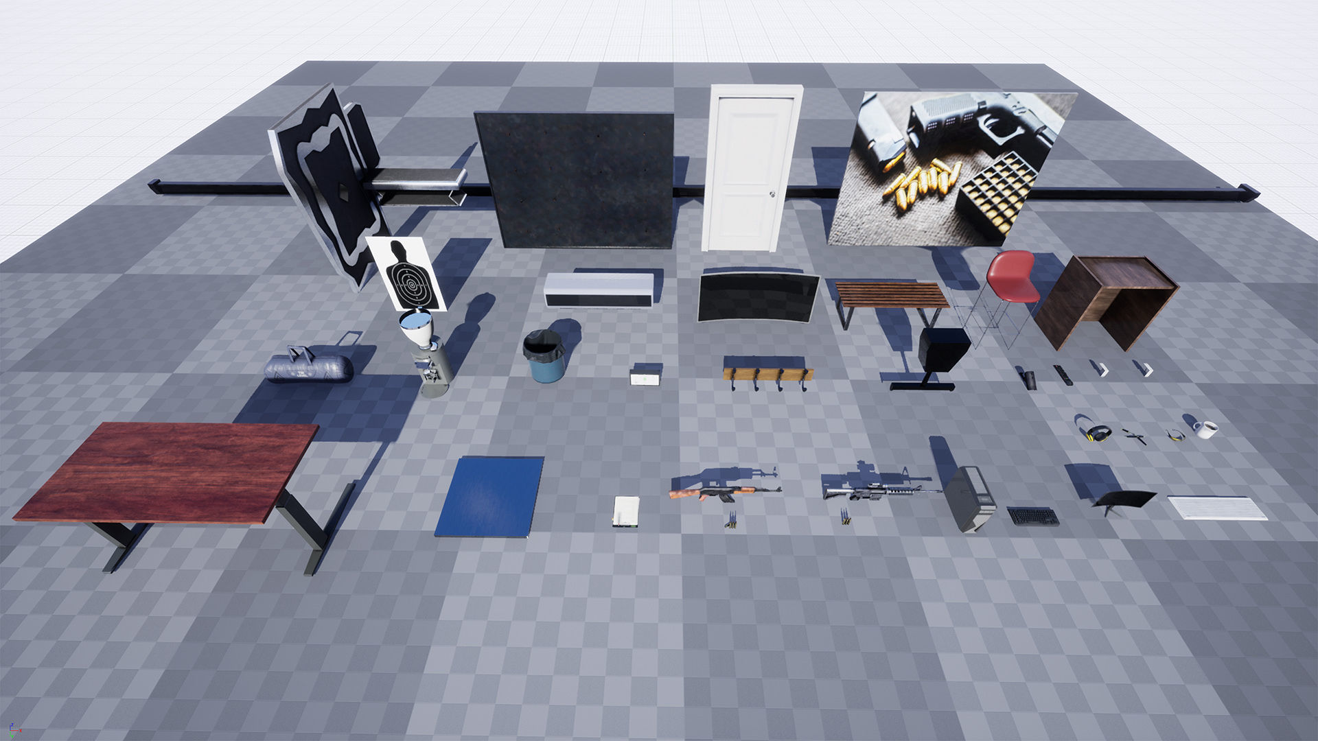 Shooting Range Package  80 Variations Low-poly 3D model_9